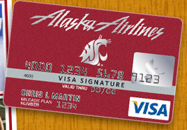 Alaska Airlines,(Washington State University Alumni Association 同窓会) visa signatureカード
