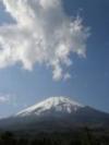 富士山：雲が鳳凰のように見えました