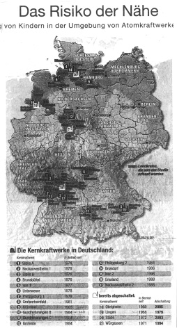 南ドイツ新聞の子供のガンと原発の関係