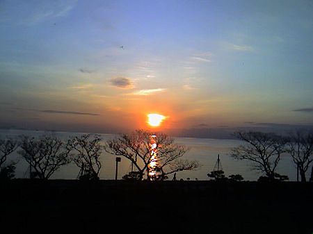 琵琶湖の夕日