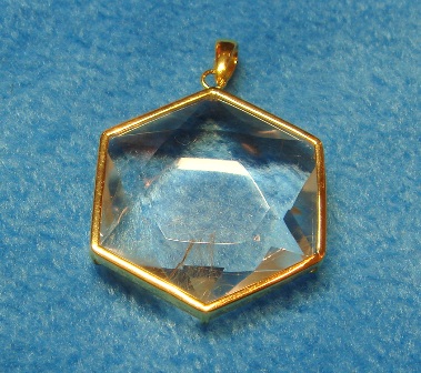 水晶六芒星 （ルチル入り） Ｋ１８ペンダントトップ - 宝石・天然石